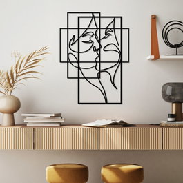 Wallity Love - L Escultura de pared de metal negra
